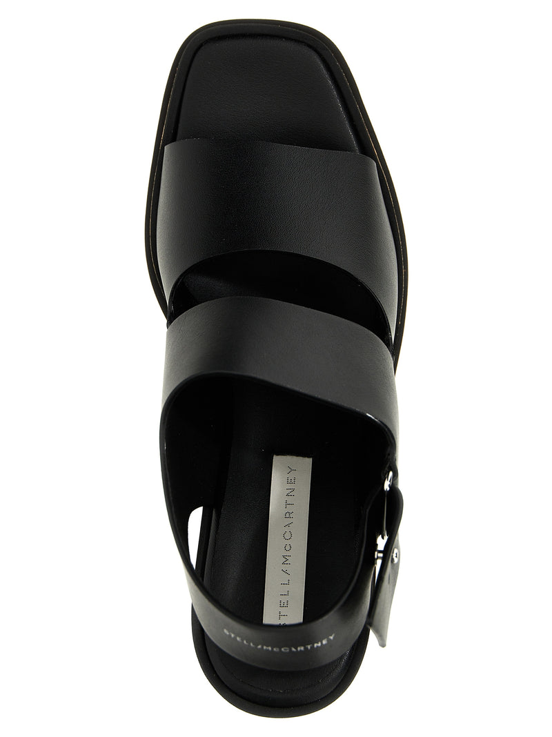 Sandales compensées Stella McCartney en polyester noir
