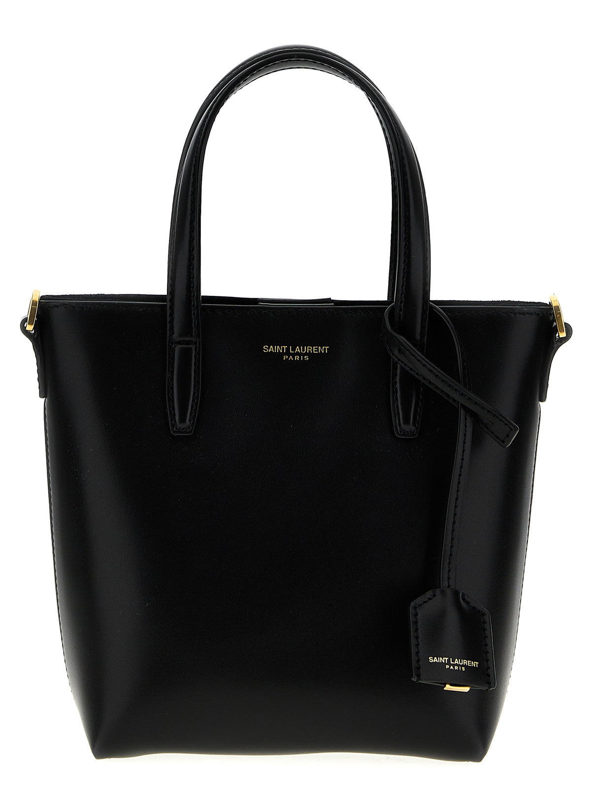 Sac cabas Saint Laurent en cuir de veau noir