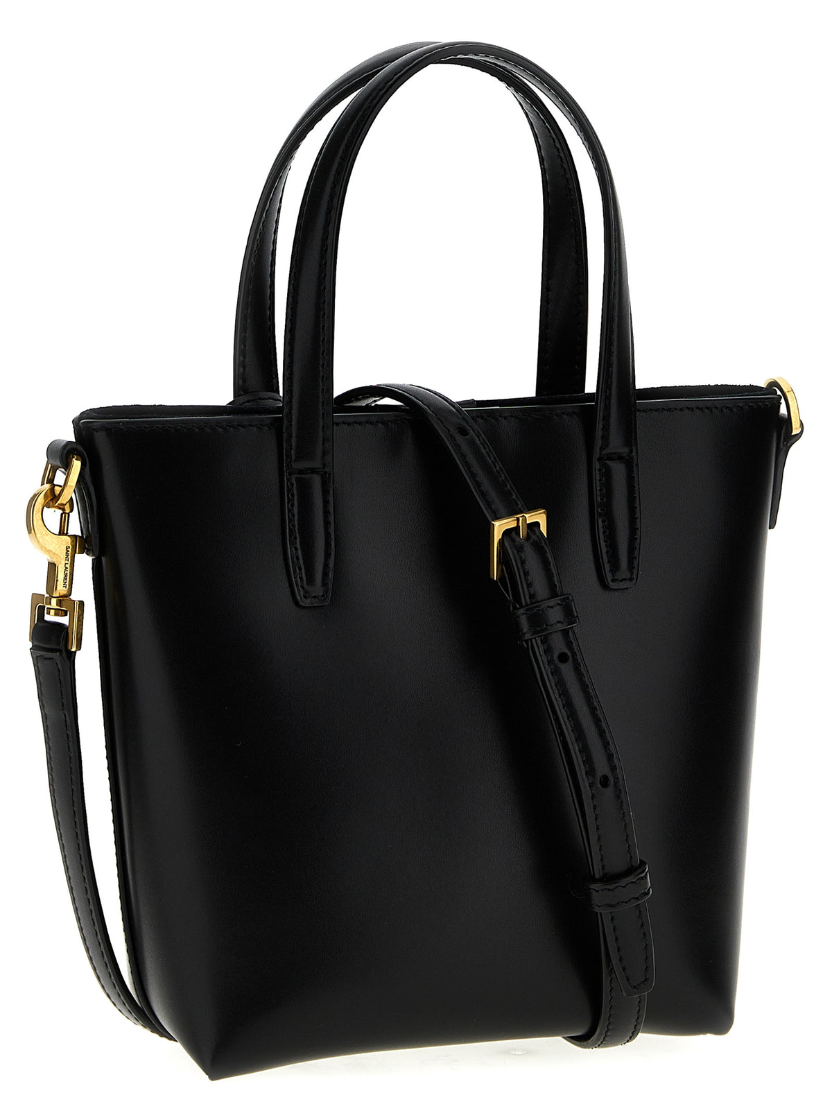 Sac cabas Saint Laurent en cuir de veau noir