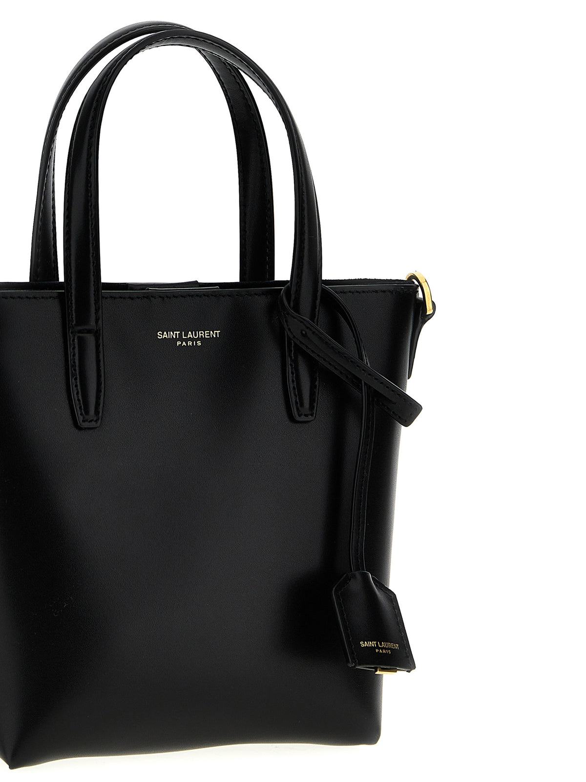 Sac cabas Saint Laurent en cuir de veau noir