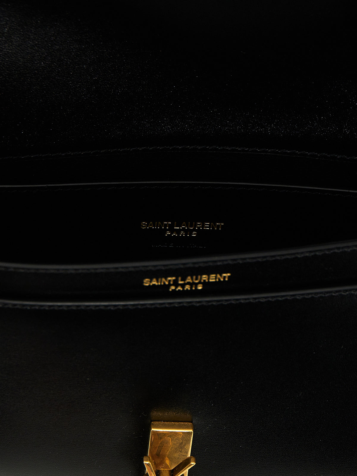 Sac porté épaule Saint Laurent en cuir de veau noir