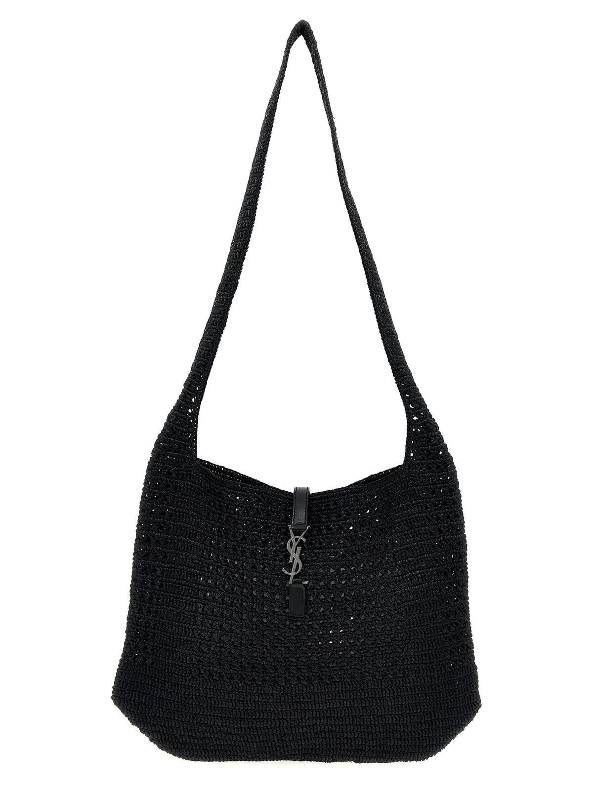 Sac cabas Saint Laurent en raphia noir