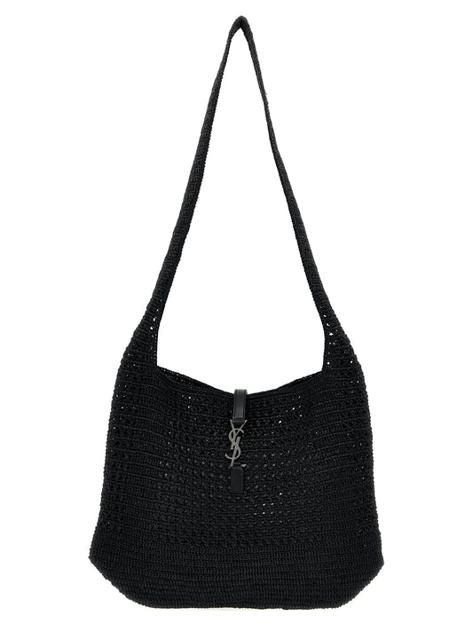 Sac cabas Saint Laurent en raphia noir