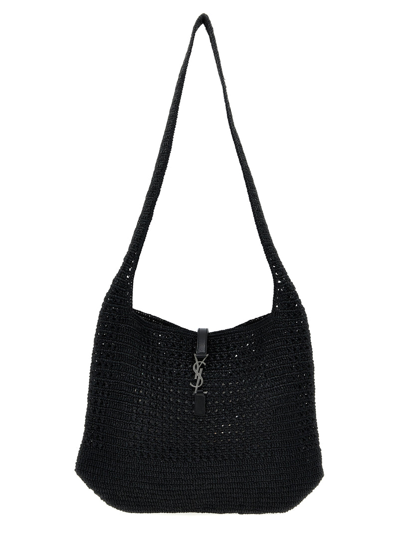Saint Laurent Black Raffia Tote Bag