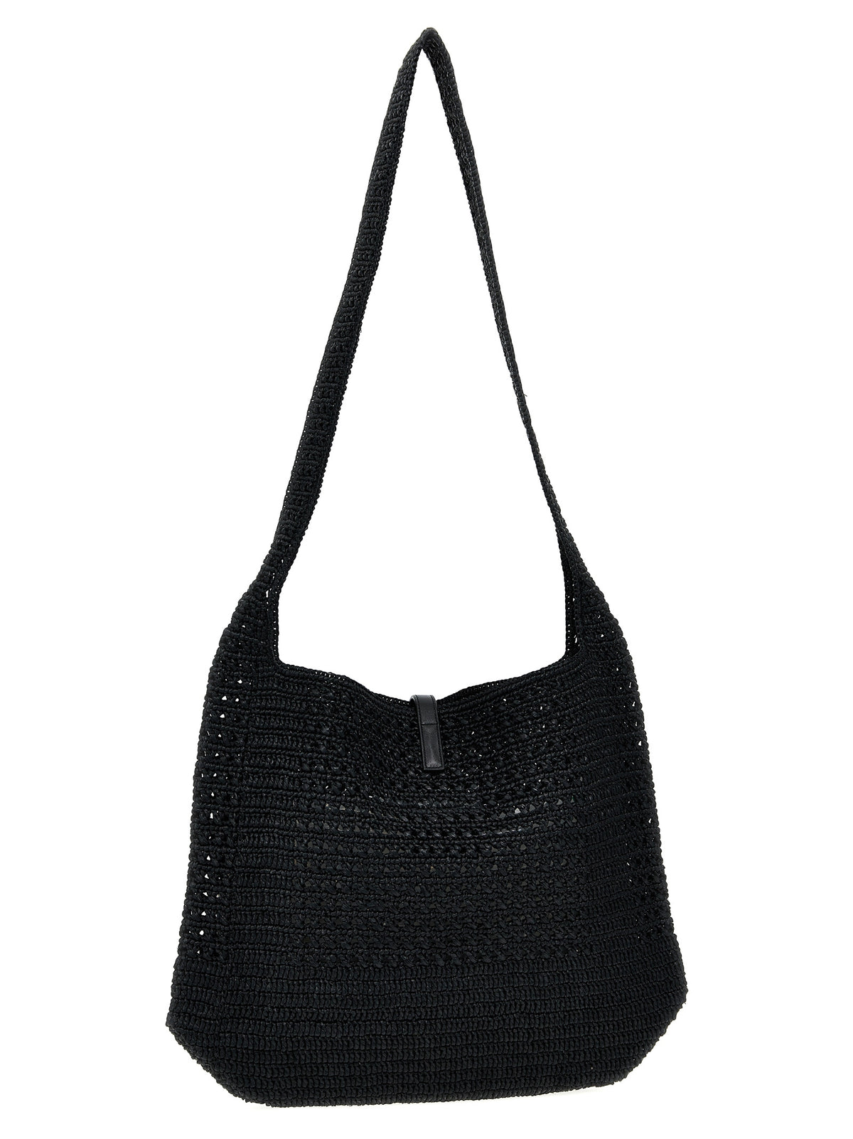 Sac cabas Saint Laurent en raphia noir
