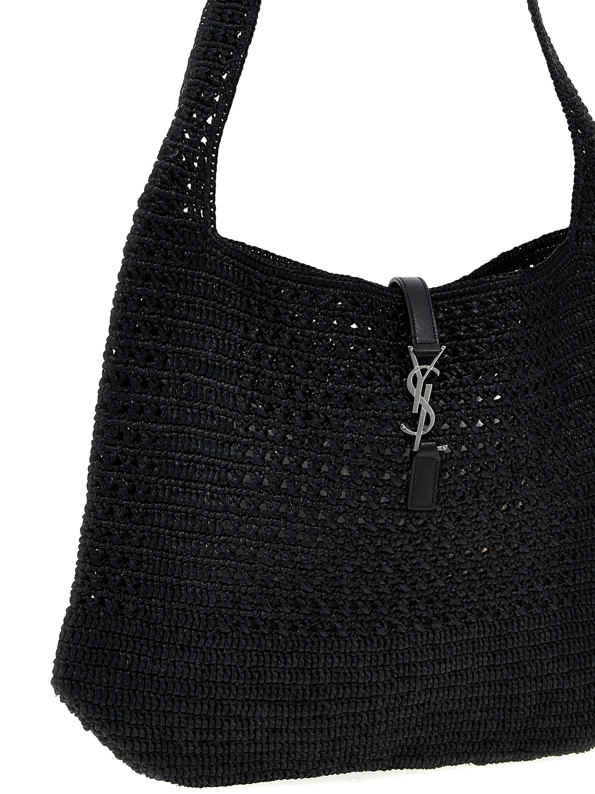 Sac cabas Saint Laurent en raphia noir