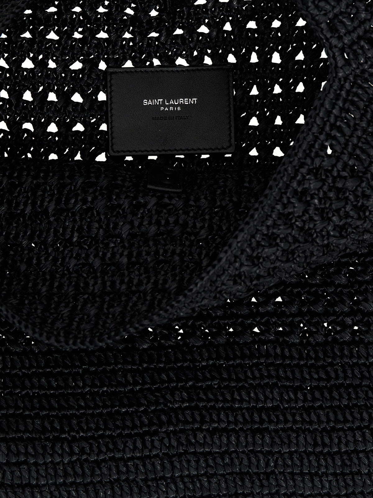 Sac cabas Saint Laurent en raphia noir