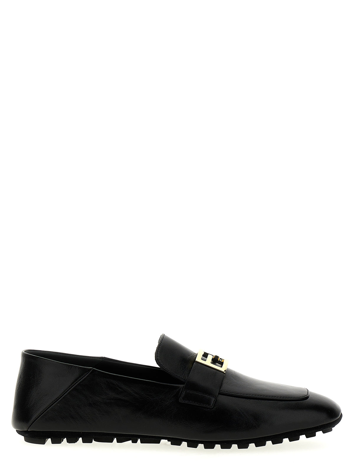 Fendi Black Lamb Leather Slip-On Loafers - Baguette Collection