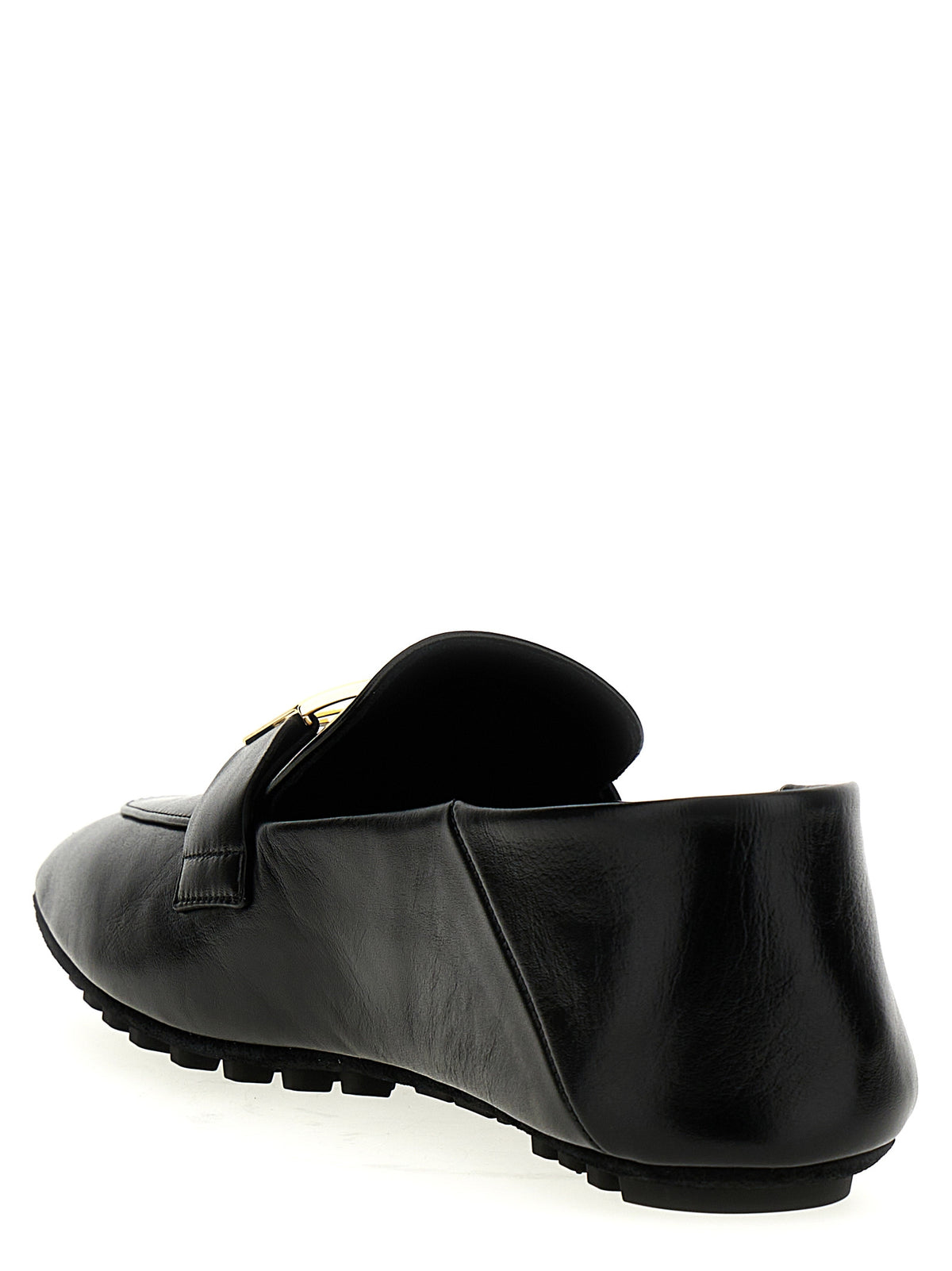Fendi Black Lamb Leather Slip-On Loafers - Baguette Collection