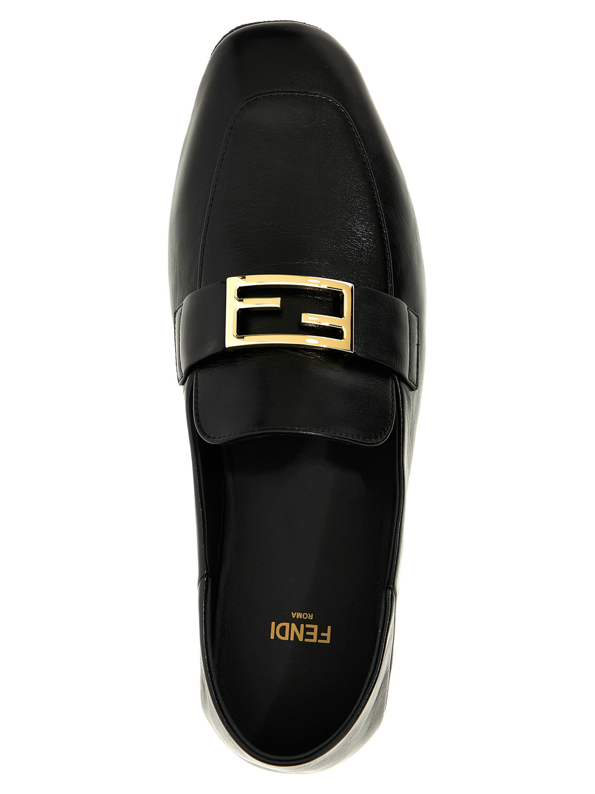 Fendi Black Lamb Leather Slip-On Loafers - Baguette Collection