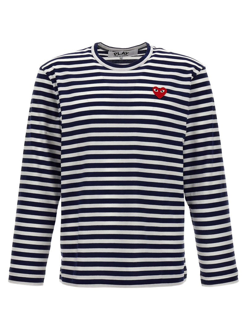 T-shirt à manches longues en coton bleu Comme Des Garçons Play
