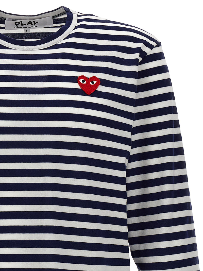 T-shirt à manches longues en coton bleu Comme Des Garçons Play