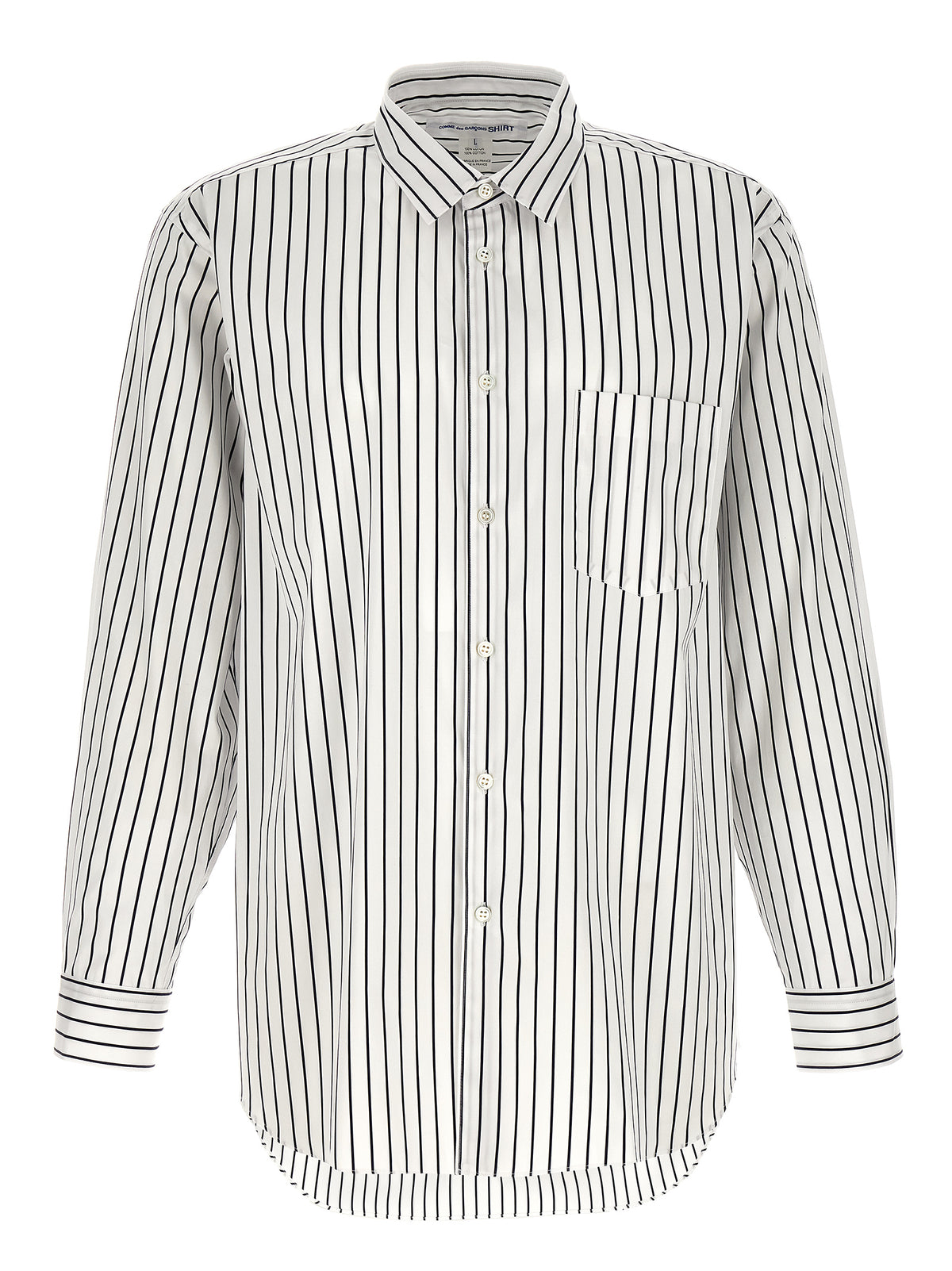 Comme Des Garçons Bicolor Cotton Blouse