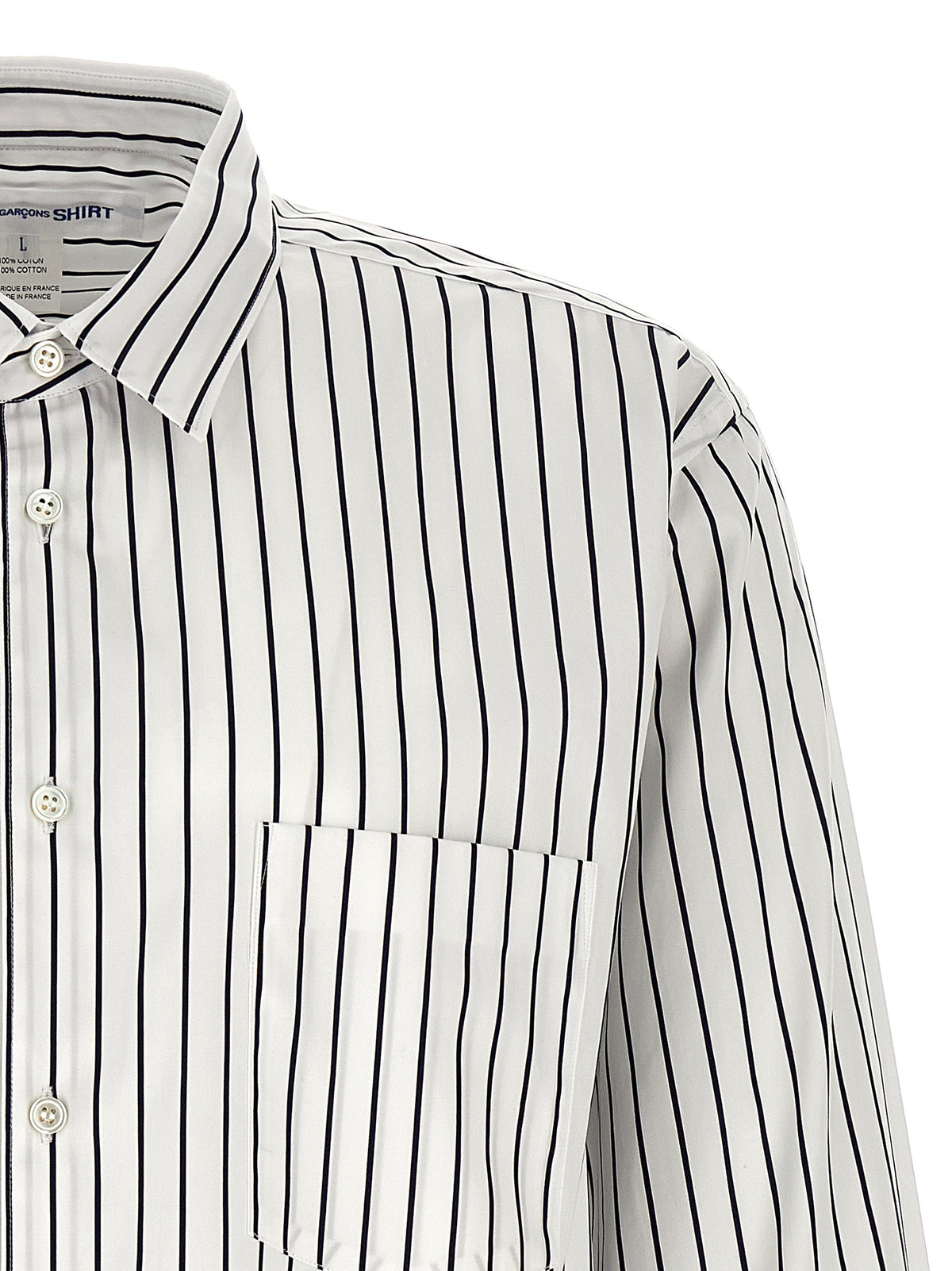 Comme Des Garçons Bicolor Cotton Blouse