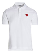 Comme Des Garçons Play White Cotton Polo Shirt - Stylish & Comfortable