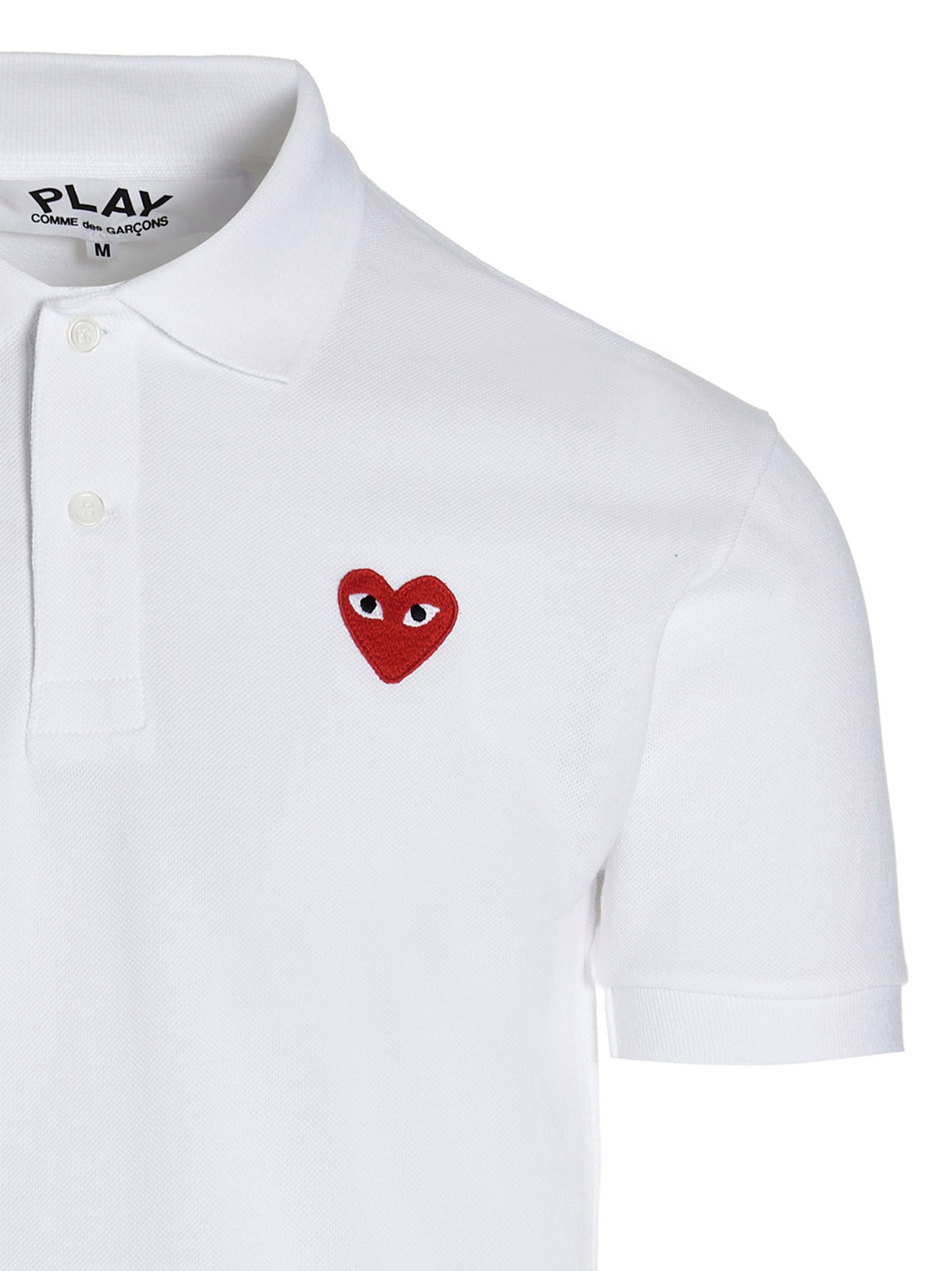 Comme Des Garçons Play White Cotton Polo Shirt - Stylish & Comfortable