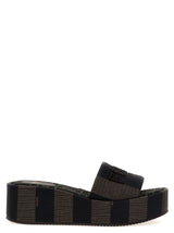 Mules Fendi en coton marron