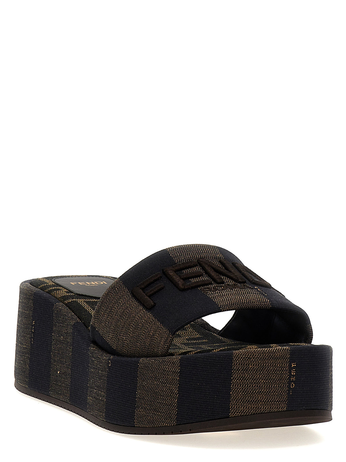 Mules Fendi en coton marron