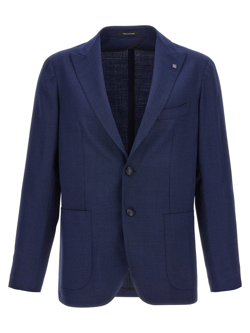 Blazer en laine vierge bleu Tagliatore