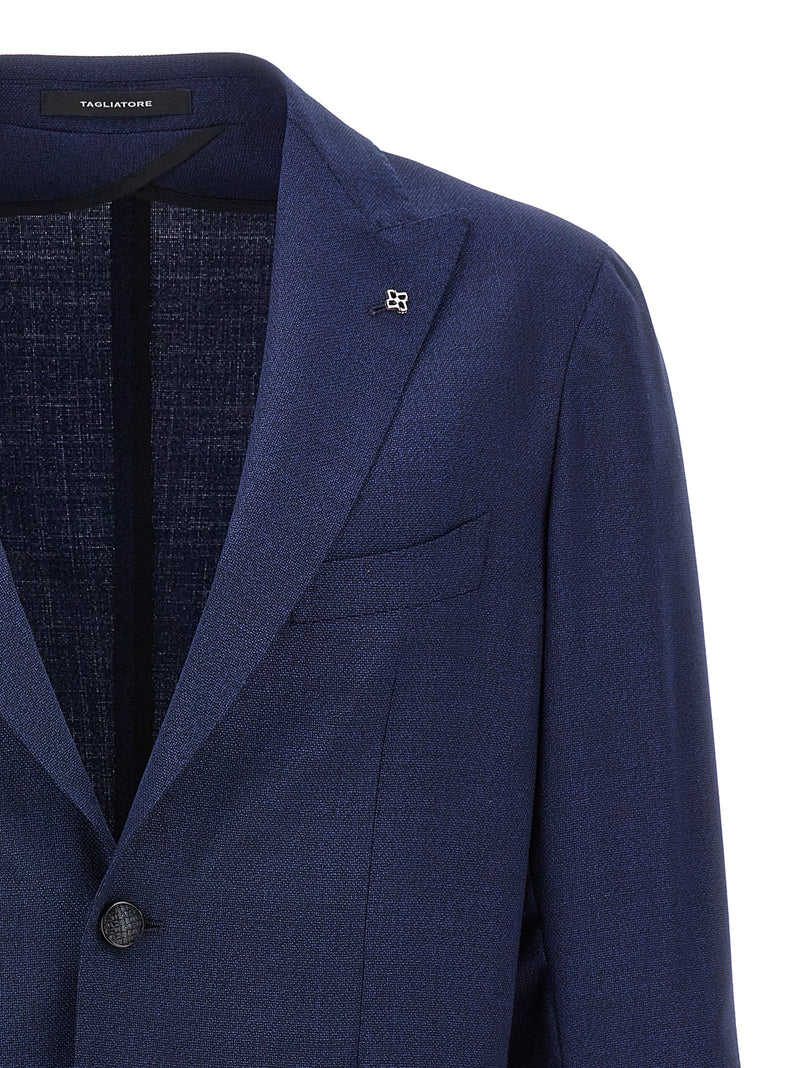 Blazer en laine vierge bleu Tagliatore