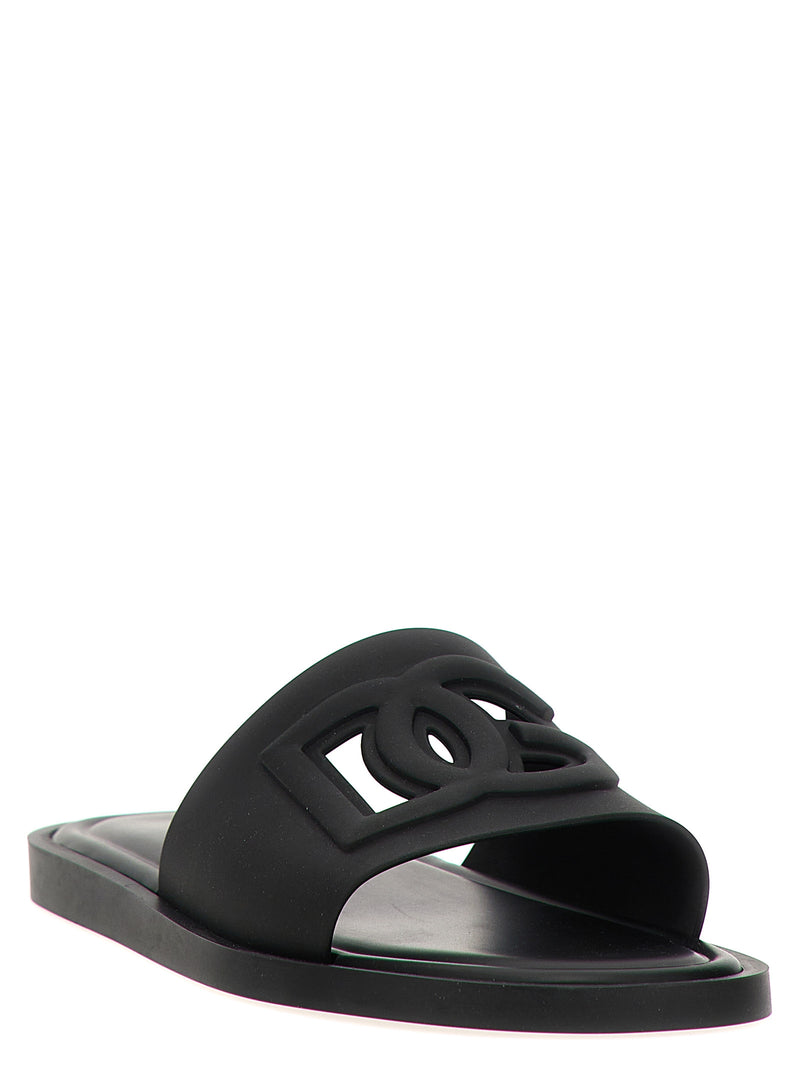 Dolce & Gabbana Black Polyethylene Slides