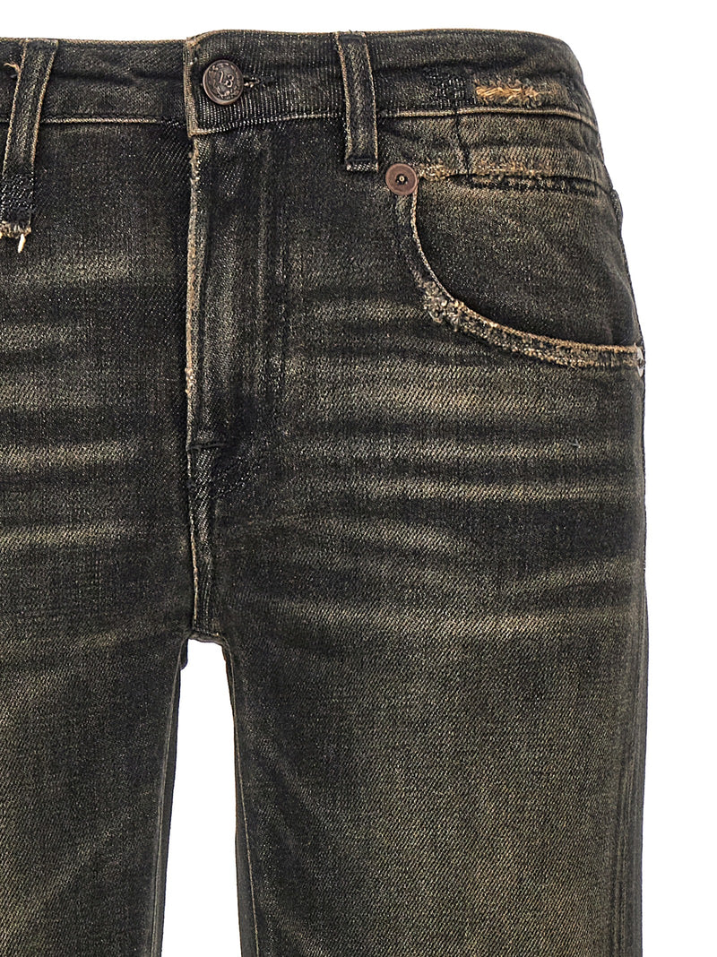 R13 Black Cotton Boyfriend Jeans - Stylish Comfort