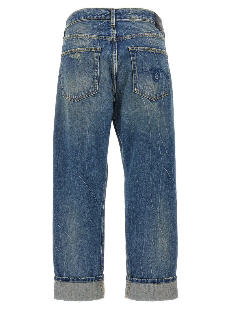 R13 Blue Cotton Relaxed Fit Jeans