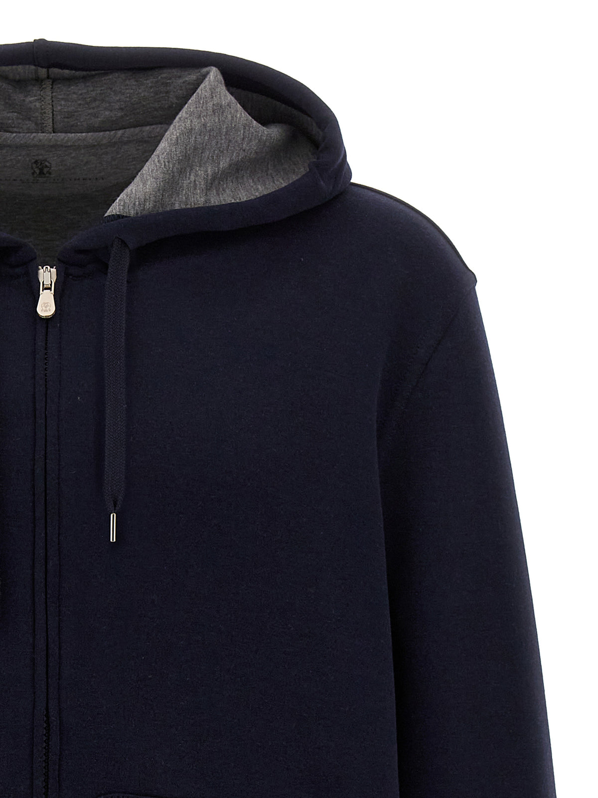 Sweat-shirt en coton bleu Brunello Cucinelli