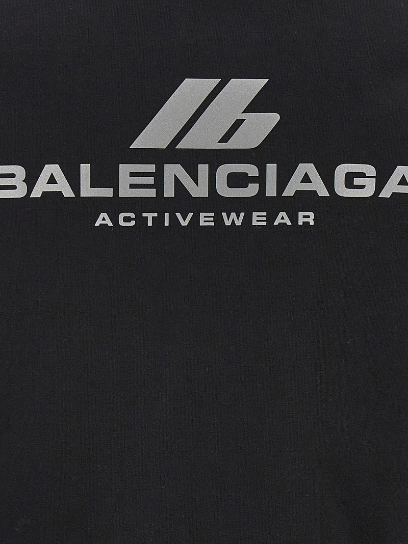 Balenciaga Black Cotton Sweatshirt with Logo Prints
