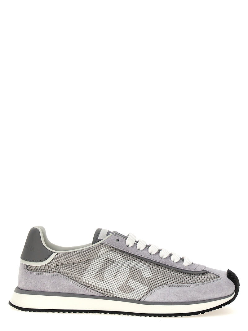 Dolce & Gabbana Gray Calfskin DG Cushion Athletic Sneakers