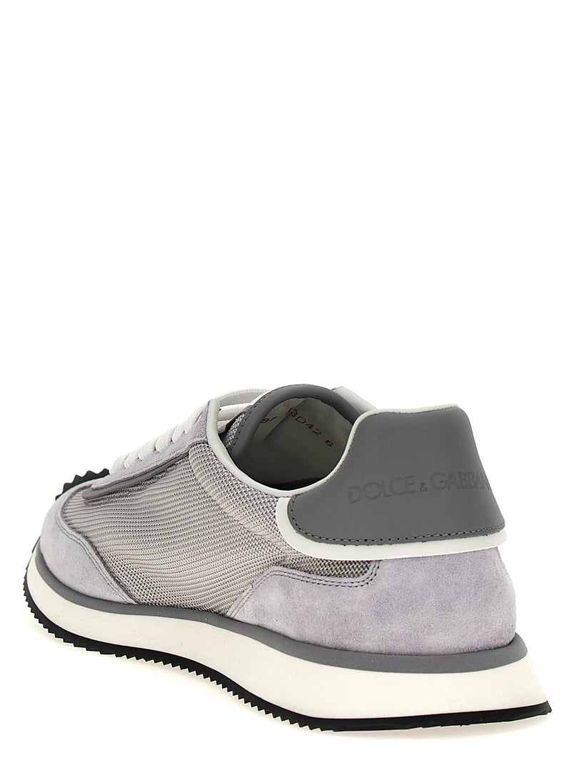 Dolce & Gabbana Gray Calfskin DG Cushion Athletic Sneakers