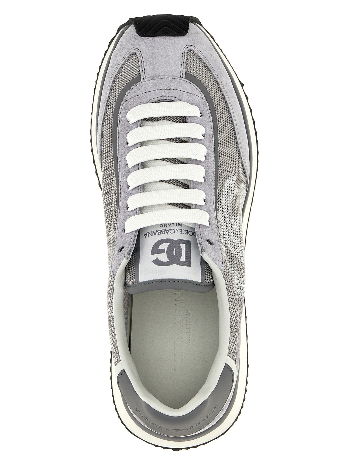 Dolce & Gabbana Gray Calfskin DG Cushion Athletic Sneakers