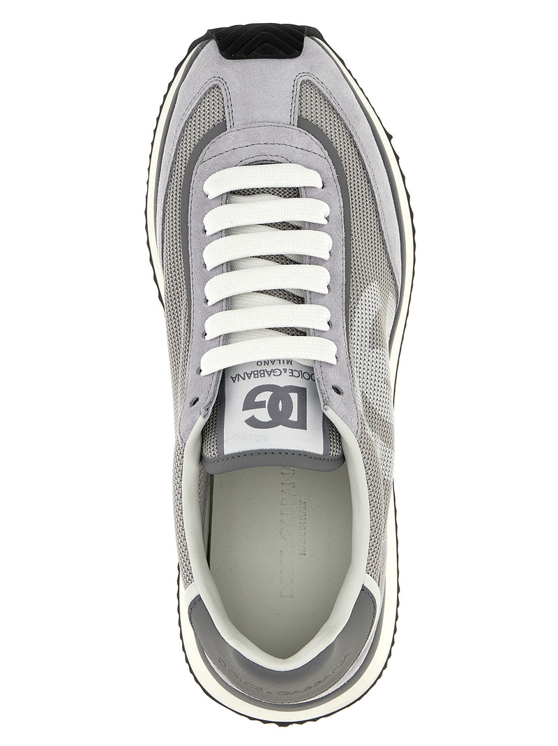 Dolce & Gabbana Gray Calfskin DG Cushion Athletic Sneakers