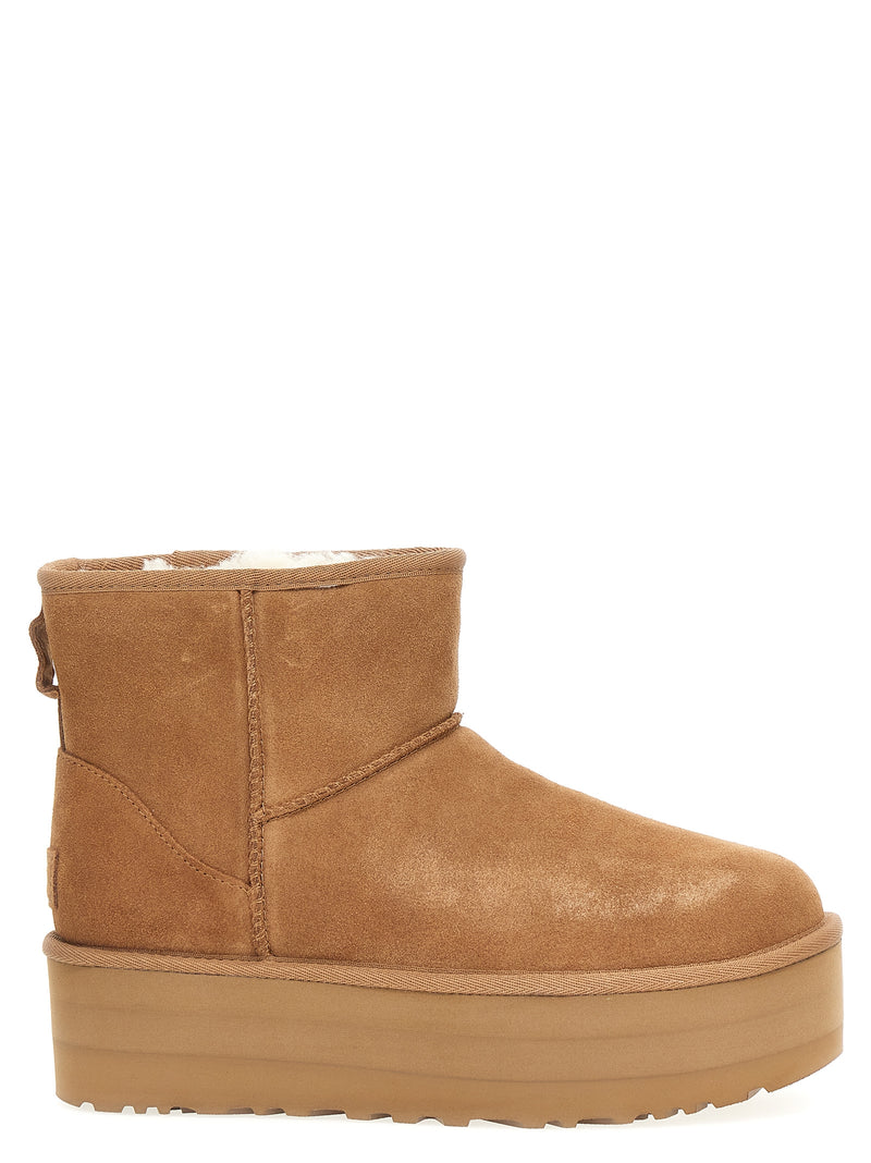 UGG Classic Mini Platform Brown Cowhide Ankle Boots for Women