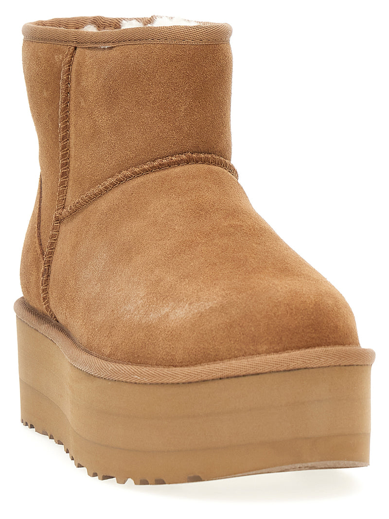 UGG Classic Mini Platform Brown Cowhide Ankle Boots for Women