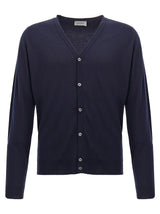 JOHN SMEDLEY Blue Wool Cardigan