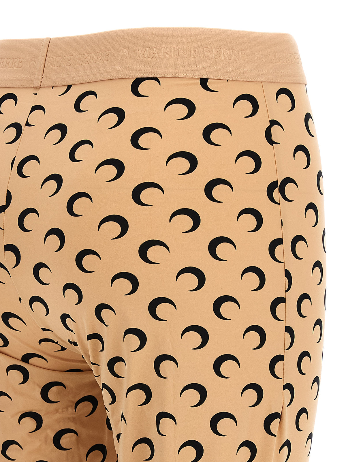 Marine Serre Beige Polyamide Leggings - Moon Printed Design