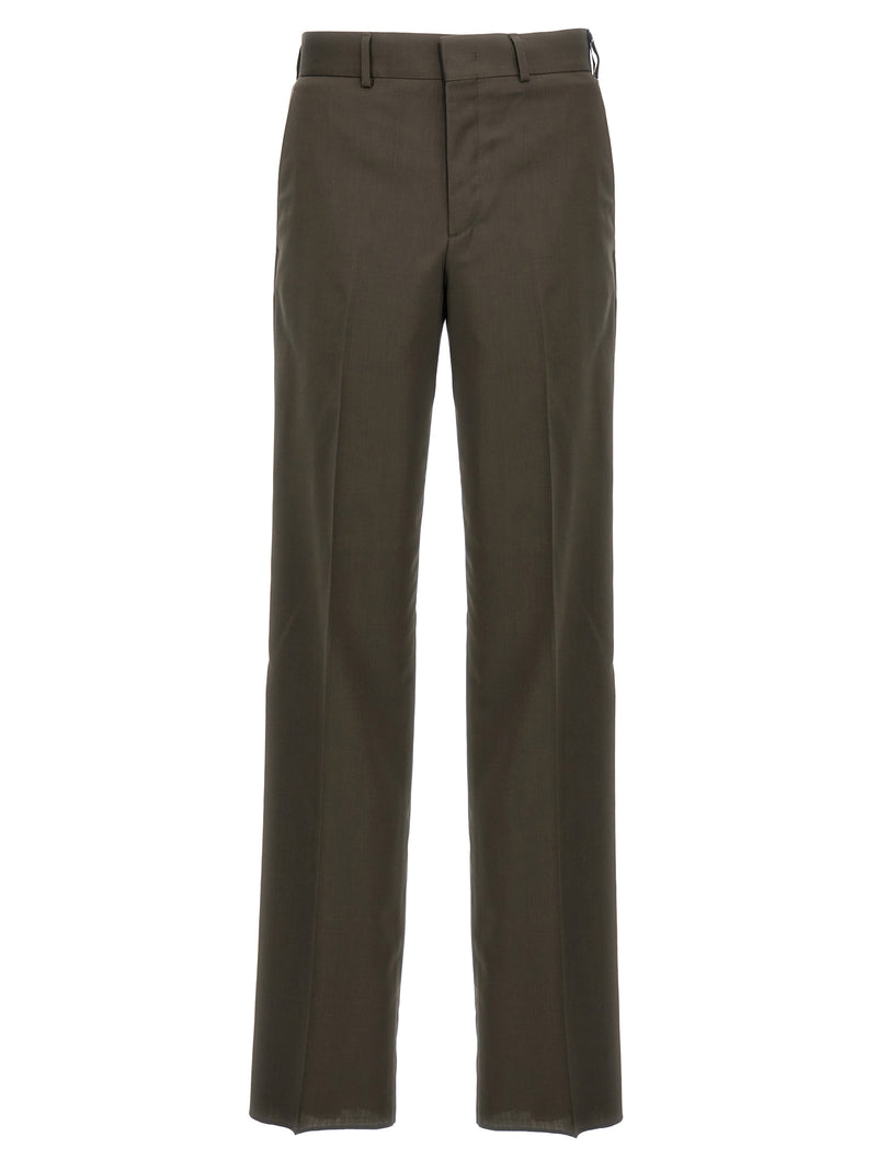 Fendi Cipresso Bicolor Wool Dress Pants for Men