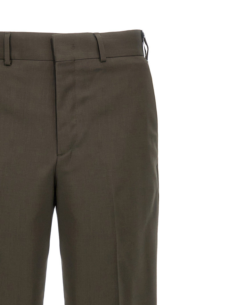 Fendi Cipresso Bicolor Wool Dress Pants for Men