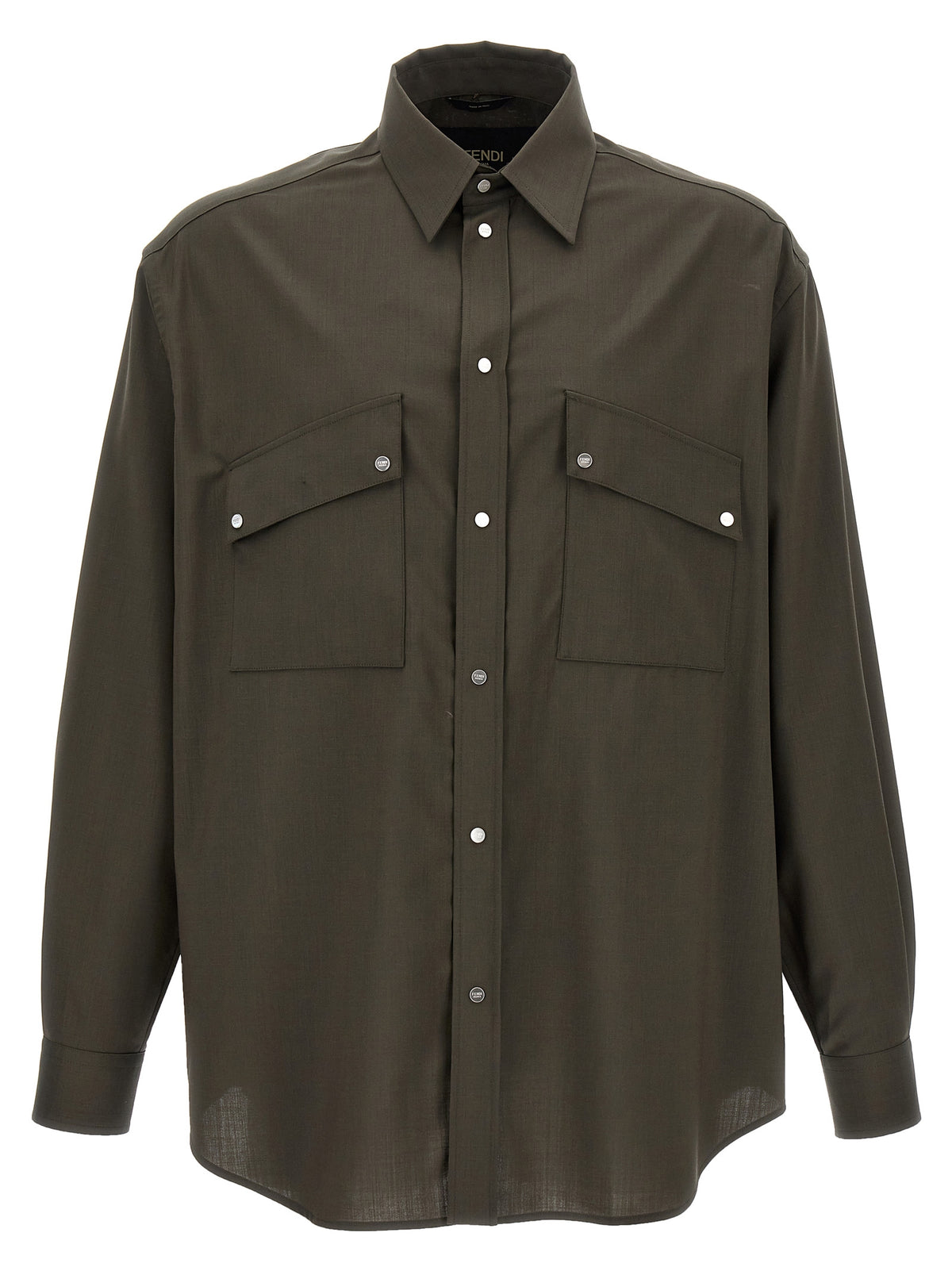 Fendi Bicolor Wool Blouse - Green