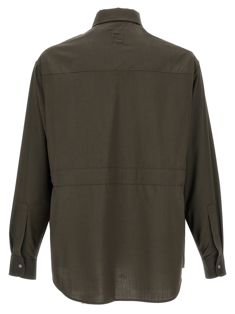 Fendi Bicolor Wool Blouse - Green