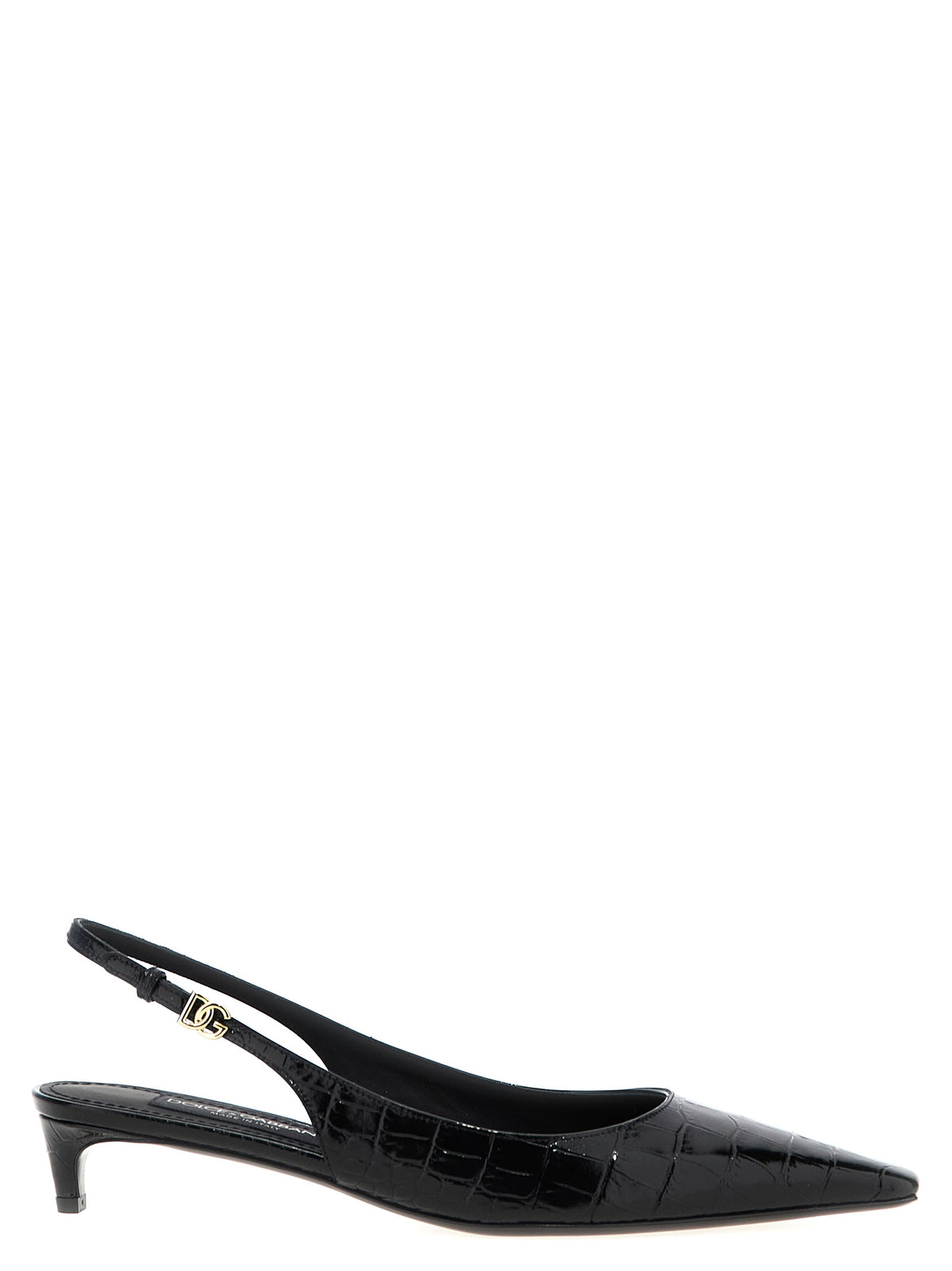 Dolce & Gabbana Black Calfskin Mid Heel Pumps - Mun