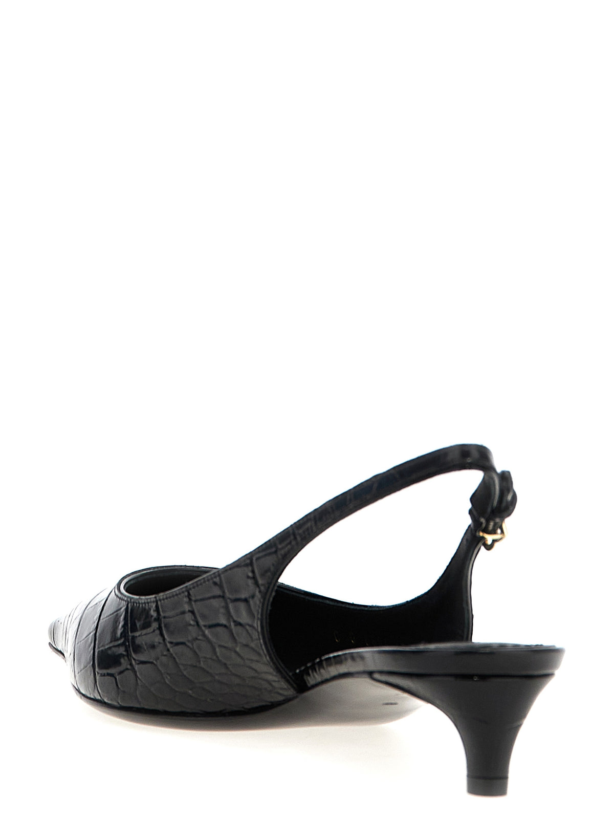 Dolce & Gabbana Black Calfskin Mid Heel Pumps - Mun