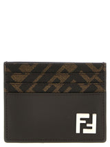 Fendi Brown Calf Leather Bos Taurus Cardholder