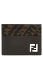 Fendi Brown Calf Leather Bos Taurus Cardholder