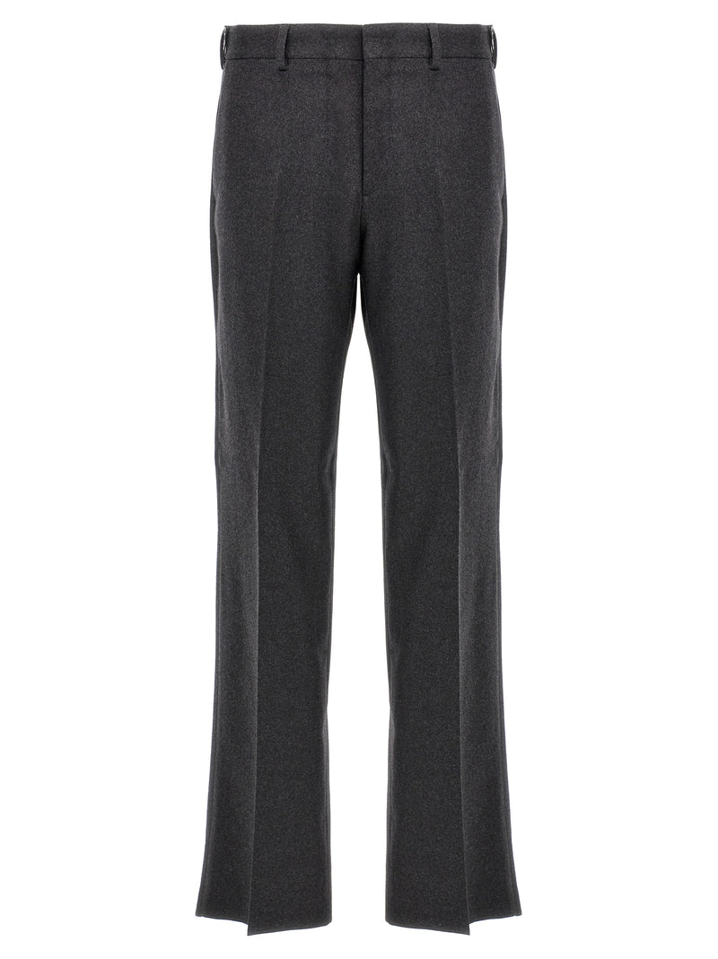 Fendi Gray Cashmere Casual Pants for Men
