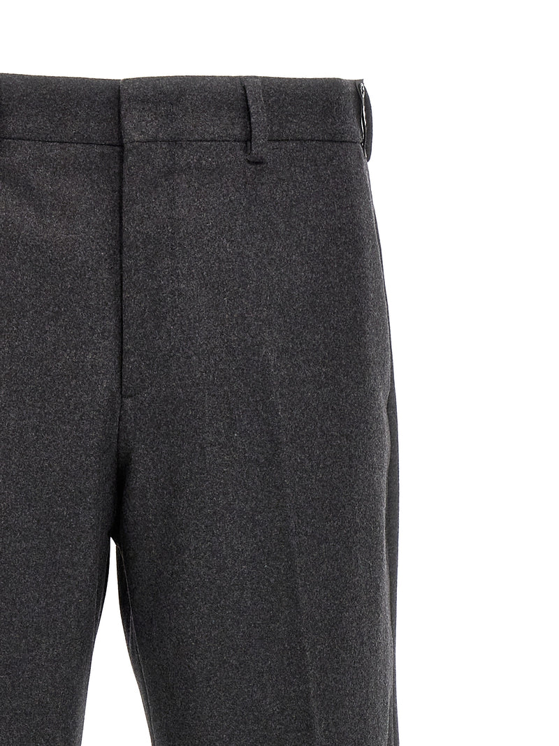 Fendi Gray Cashmere Casual Pants for Men