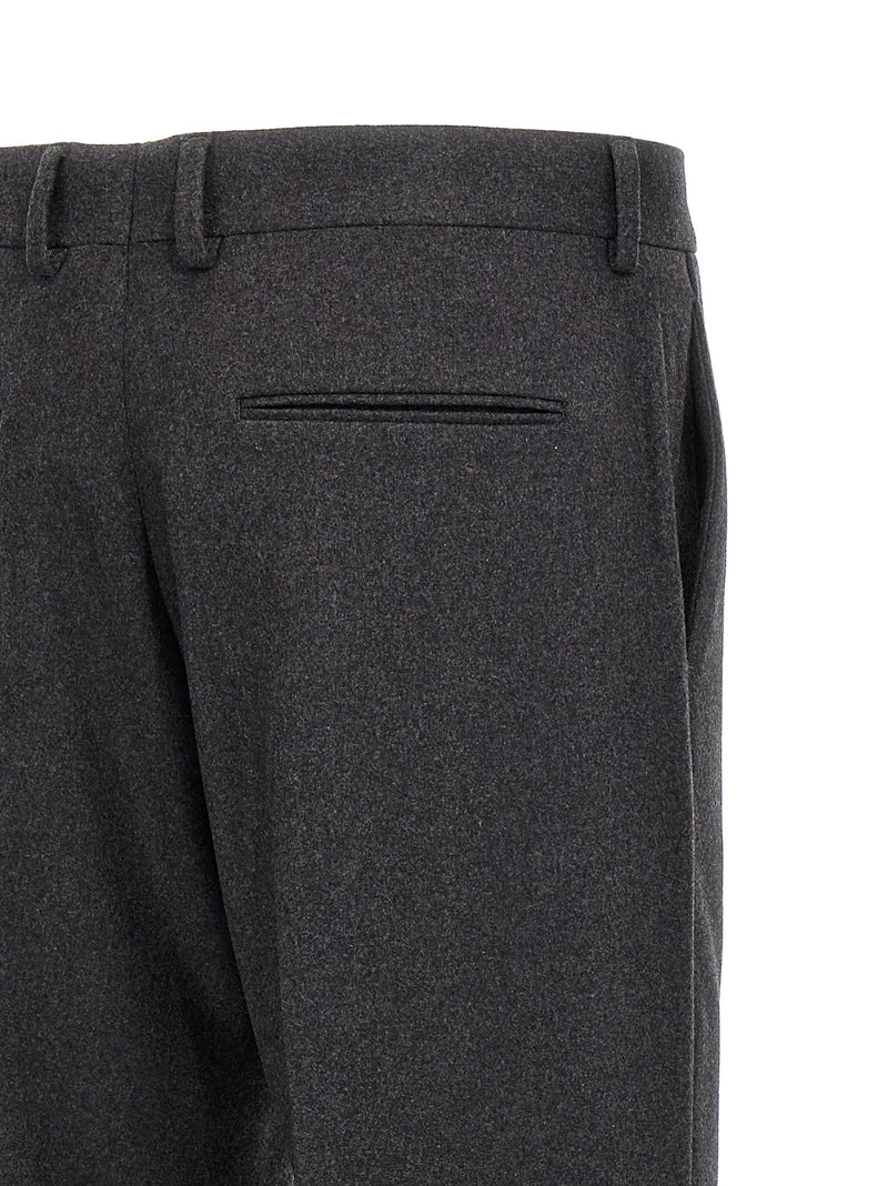 Fendi Gray Cashmere Casual Pants for Men