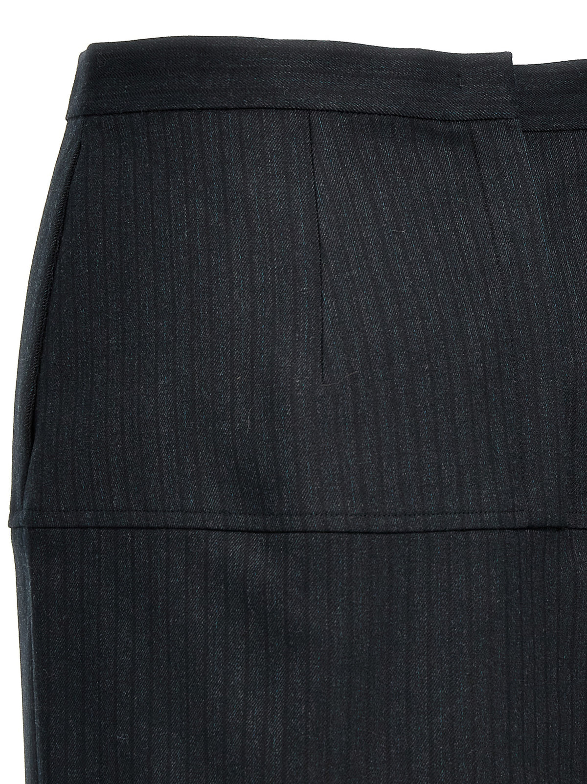 Fendi Gray Virgin Wool Midi Skirt