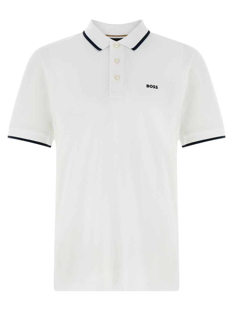 Hugo Boss White Cotton Polo Shirt